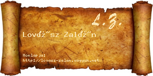 Lovász Zalán névjegykártya